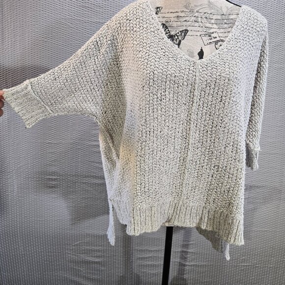 Free People Oversized Cozy Cat Chunky Pullover Knit Sweater XS Slouchy Boxy Boho - Picture 3 of 13